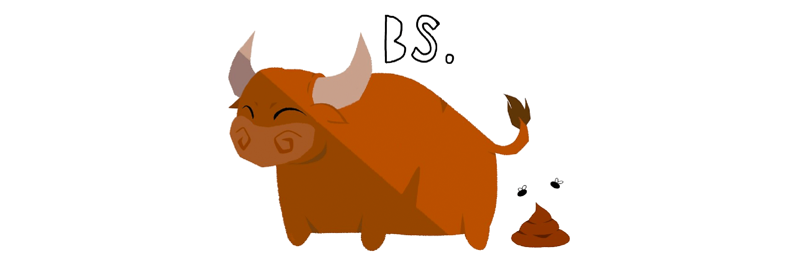 A cute cartoon brown bull, pooping